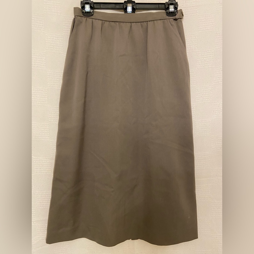 Vintage JH Collectibles ILGWU Pleated Wool Skirt, ERA: 1974 to 1995, US 8